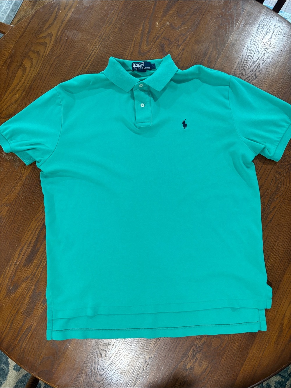Polo by Ralph Lauren Men’s Bright Teal Polo Shirt with Navy Pony